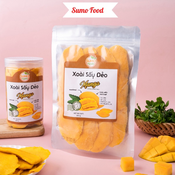 [COMBO 1KG] Xoài sấy dẻo SumoFood nguyên miếng, mềm dẻo thơm ngon