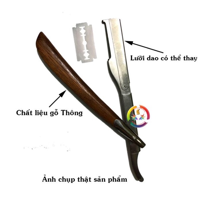 Dao cạo mặt cán gỗ