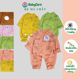 Sale! Bộ dài tay thun gân/len tăm hàng Minky mom chính hãng, họa tiết in gấu cổ trụ 3cm cho bé (5-18kg) (DT12)