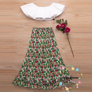 Set 2 Món Áo Croptop Trễ Vai Và Chân Váy Họa Tiết Quả Dứa Thời Trang Cho Nữ