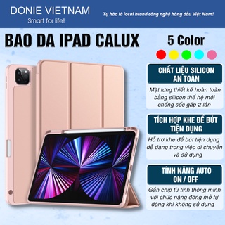 Bao Da Ốp Ipad Calux Có Khay Đựng Bút Màu Pastel Viền Silicon Vỏ Case Dành Cho iPad Pro 11 Mini,Air 4 5 Gen 7 8 9 (P01)