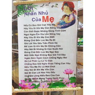 TRANH LỜI MẸ DẶN TREO TƯỜNG 40x60 cm