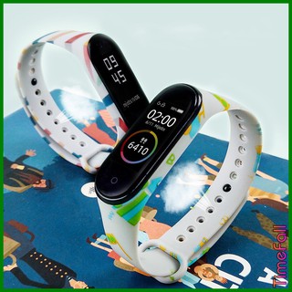 Dây đeo cao su họa tiết miband 4, miband 3 chính hãng Mijobs, dây đeo thay thế mi band 3, mi band 4 họa tiết Mijobs