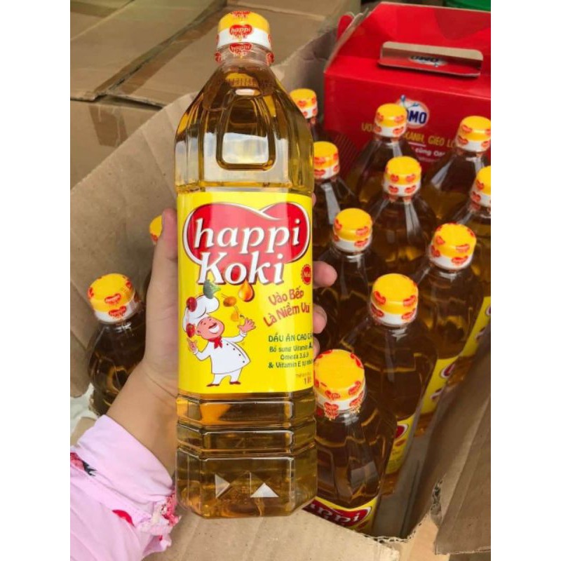 Combo 2 chai Dầu ăn happi koki 1L.