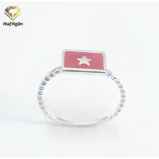 Nhẫn bạc Ý 925 Huệ Ngân - Quốc kỳ VIỆT NAM NMK01