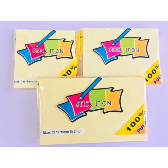Set 3 tập giấy nhớ NOTE nhiều cỡ (100 tờ/1 tập)