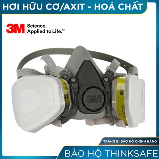 Mặt nạ phòng độc 3M Thinksafe, chống hoá chất, chống độc, phun sơn, phun xịt thuốc sâu, axit, vô cơ - 3M 6200/6006