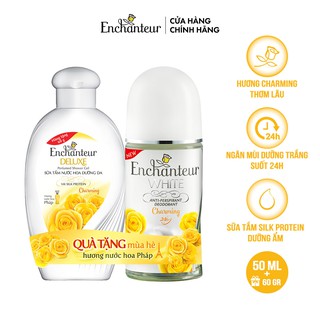 [Deal độc quyền] Lăn khử mùi trắng da Enchanteur Charming 50ml - Tặng Sữa tắm 60gr