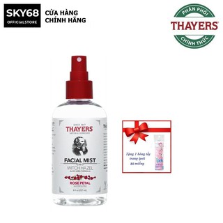 Nước Hoa Hồng Se Khít Lỗ Chân Lông Dạng Xịt Thayers Facial Mist Rose Pental 237ml +Tặng 1 bông tẩy trang Ipek 80 miếng