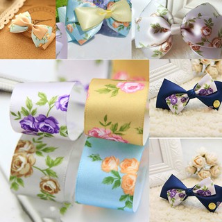 RUY BĂNG SATIN 38MM HỌA TIẾT HOA LỤA HT38-001 RUY BĂNG DIY HANDMADE LÀM NƠ BỜM KẸP TÓC
