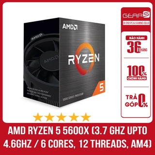 CPU AMD Ryzen 5 5600X (3.7 GHz Upto 4.6GHz / 35MB / 6 Cores, 12 Threads / 65W / Socket AM4) - Full box bảo hành 36 Tháng