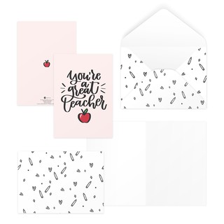 Thiệp 20/11 cảm ơn thầy cô giáo viên YOU’RE A GREAT TEACHER 12,5x17,6 SDstationery INSPIRING typography chữ viết tay