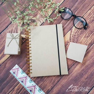 Sổ lò xo A5 bìa kraft cứng lò xo vàng ruột trơn không dòng kẻ Blueangel CRA-LO