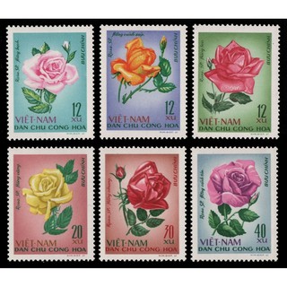 Tem sưu tập MS 216 Tem Việt Nam 1968 Hoa Hồng ( 6 tem )