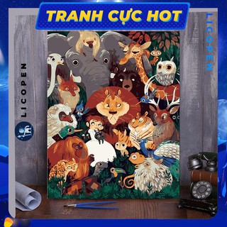 [CÓ SẴN] Tranh Tô Màu Theo Số Licopen - Tranh Muôn Thú - MS34