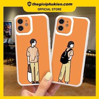 Ốp iphone - Ốp lưng iphone cạnh vuông viền camera Cặp đôi áo kẻ dành cho ip 6 đến 14promax - ng023