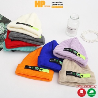 Mũ len dệt kim beanie Thêu TEPUI Hàn Quốc thời trang unisex thu đông giữ ấm cho nam nữ