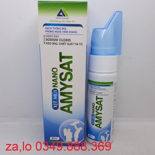 Xịt Mũi Nano Keo Ong Amysat - Thông Mũi Xoang Giảm Ngạt Mũi, Sổ Mũi - Cho trẻ từ 6 tháng tuổi - Lọ 81ml
