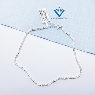 Lắc chân bạc 925 Lắc chân nữ sợi mì xù lấp lánh