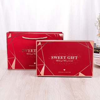XÉ LẺ Bộ túi giấy +Hộp quà 26 * 16 * 5,5cm đựng quà, In chữ Sweet Gift phong cách châu Âu [Q320]