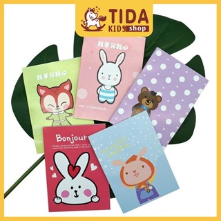 Sổ Ghi Chép Vuông Cute ⚡️ HOT TREND ⚡️ Mở Gáy Dọc, Nhiều Mẫu Xinh Xắn, Dễ Thương, Văn Phòng Phẩm TiDa Kids Shop