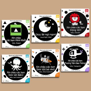 Sách - Ehon Kích Thích Thị Giác - Song Ngữ - Black and White books (6 quyển lẻ tùy chọn)