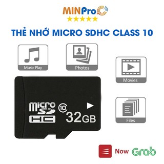 Thẻ nhớ 32GB Micro SD Class 10 tốc độ cao cho điện thoại, camera, loa, tai nghe - MINPRO