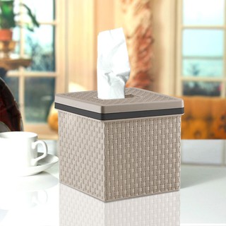 HomeBase DKW Hộp đựng khăn giấy bằng nhựa Thái Lan W13xD13xH11.5 Cm Xám