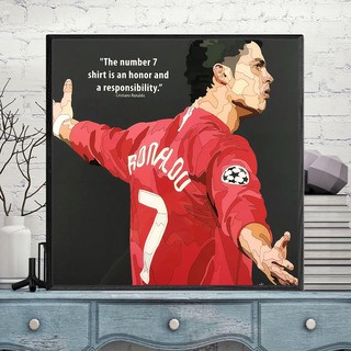 Tranh Treo Tường Ronaldo Trong Màu Áo Manchester United, Có Khung Composite
