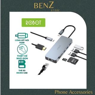 HUB USB-C Chuyển Đổi Đa Năng ROBOT HT380 8 In 1 Nhỏ Gọn HDMI PD SD TF PD Cho Macbook Matebook Hàng Chính Hãng BenZ Store