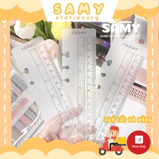 Thước Trong Suốt Gắn Sổ Còng Binder Size A5 6 Lỗ Trang Trí Sổ Tay Planner Bullet Journal