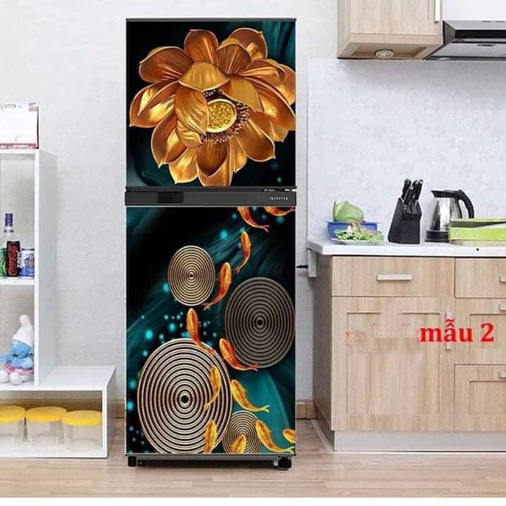 MIẾNG DÁN TỦ LẠNH DECAL  3D CAO CẤP