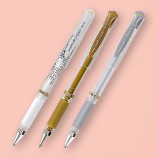 Bút gel trắng, nhũ bạc, vàng Uniball