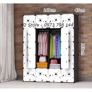 TỦ NHỰA THÔNG MINH LẮP GHÉP ĐỂ QUẦN ÁO 20 Ô CỬA Ô VUÔNG ĐA NĂNG GIÁ RẺ sâu 47cm