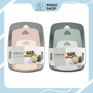 Set 3 Thớt Kháng Khuẩn  An Toàn Cho Sức Khỏe Nhiều Màu - Thớt Nhựa Cao Cấp Chống Nấm Mốc, Trơn Trượt Decor Nhà Bếp