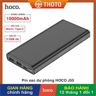 Pin sạc dự phòng di động HOCO J55 Neoteric dung lượng 10000mAh công nghệ mới, đầu ra 2 cổng USB 2A - Hàng chính hãng