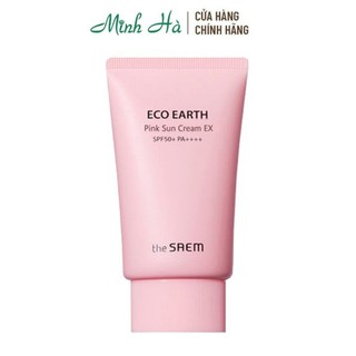 [Mã 155FMCGSALE giảm 7% đơn 500K] Kem chống nắng the Saem Eco Earth Pink Sun Cream EX SPF50+ PA++++ 50g