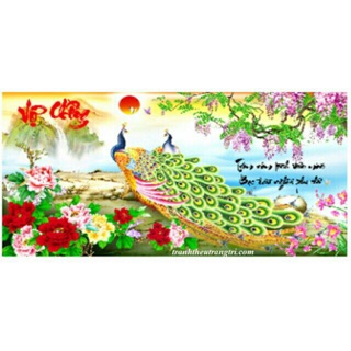 Tranh đính đá Vợ Chồng-Trăm Năm Tình Viên Mãn(100x54)>YN5309,chưa đính
