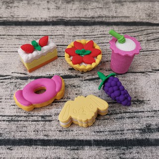 HCM - Combo 6 cục gôm chủ đề party bánh kem bánh donut nước ngọt