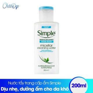 [Sẵn] Nước Tây Trang Cấp Ẩm Simple Water Boost Micellar Cleansing Water 200ml