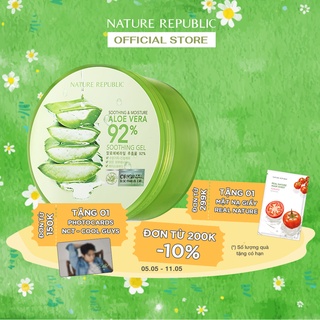 Nature Republic Kem dưỡng da Soothing &amp; Moisture Aloe Vera 92% Soothing Gel (Jar) 300ml