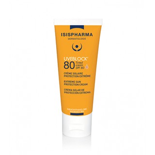 Kem chống nắng che khuyết điểm Uveblock SPF80 Tinted Cream ISIS Pharma (màu da)
