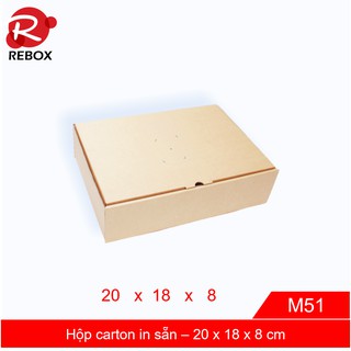 Hộp 20x18x8 cm - 25 hộp carton có nắp gài siêu dày dặn (hình thật)