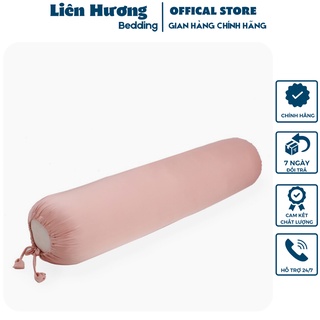 Vỏ gối ôm lụa cùng màu với bộ chăn ga kích thước 35x100cm