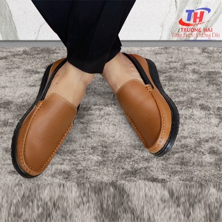 Giày mọi nam da bò Trường Hải cao 2.5cm đế cao su màu vàng