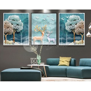 Tranh Treo Tường Bộ 3 / Phong Cách Hiện Đại Mới Nhất / Thích Hợp Decor Trang Trí Phòng AM95L
