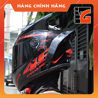 COMBO Mũ Bảo Hiểm AGU Tem 46 Đỏ Đen + Sừng + Đuôi Gió ( Tặng túi đựng)