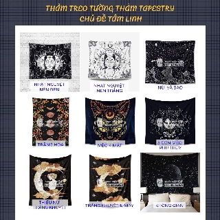 Thảm Treo Tường Tranh Vải Thảm Tapestry Chủ Đề Tâm Linh 150cm*130cm Kèm đinh, kẹp