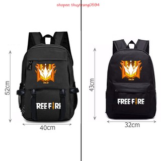 Balo Đi Học Free Fire Rank Đại Kiện Tướng màu đen