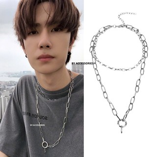 Dây chuyền xích 2 tầng Vương Nhất Bác ko gỉ UN190803